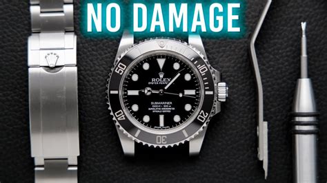 take rolex band off|how to remove a rolex watch band.